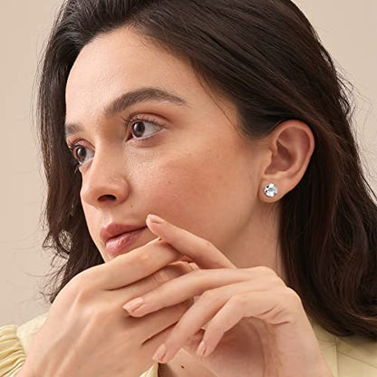 Charmsy 925 Sterling Silver Ball Post Stud Earrings for Women | Round Hammered Lightweight Disco Classic Ball Stud Earring for Women Teen | Sizes 3mm-11mm - style: 10mm-Hammered