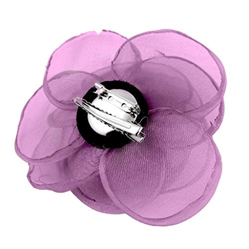 Merdia Women's Lovely Flower Hair Clip, Rose Brooch Pin, Floral Hair Clips for Women, Hat Pins, Light Purple, Hair Accessory - color: Light Purple