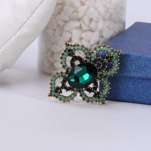 Brooch Pins for Women Girls Fashion Flower Crystal Rhinestone Pearl Jewelry - color: Color 4