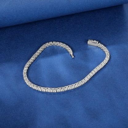 3/4/5mm Tennis Bracelet, 18k White Gold Plated 3MM/4MM/5MM Iced Out Round Cubic Zirconia Tennis Bracelet for Women Men 6.5/7/7.5 Inches - color: 3MM White Gold, size: 6.5 inch