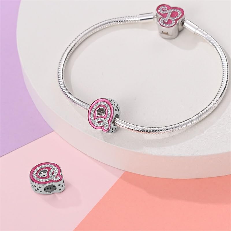 925 Sterling Silver Letter Charms Fits Pandora Bracelets Alphabet AZ Bead Charm for Bracelets Necklace with 5A Cubic Zirconia for Women Birthday Ceremony DIY Jewelry Gift - style: Q