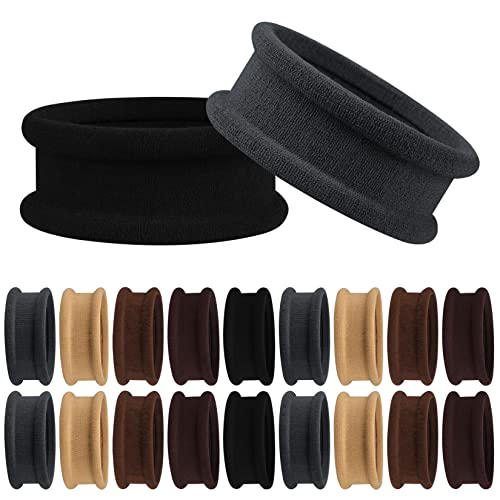 Thick Seamless Hair Ties, Hair Scrunchies Elastics Hair Bands Scrunchy Large Cotton Hair Tie Rope Ponytail Holders for Thick Heavy or Curly Hair Neutral Colors 20 PCS - color: Large_Natural Color