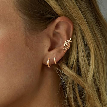 Ear Cuffs Non Piercing Ear Cuff Earrings for Women Gifts Trendy Stuff Clip on Cartilage Earrings Stacks Fake Earrings Jewelry Gifts - color: G:3pcs Cross gold cuff earrings