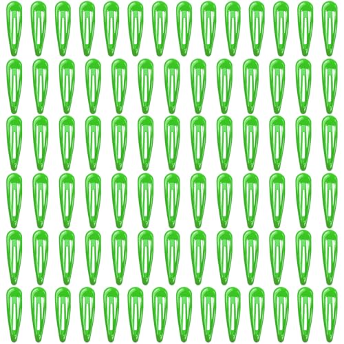 ELANE 80 Pcs Metal Snap Hair Clips for Women,Small Snap Barrettes for Women Girls Thick Fine Hair (Green) - color: Green