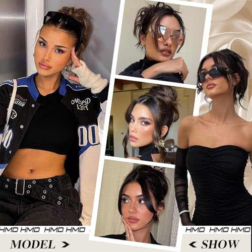 HMD Tousled Updo Messy Bun Hair Piece for Women Synthetic Hair Extension | Messy Bun Hair Piece with Elastic Scrunchie Synthetic Tousled Updos Ponytail Hairstyles for Daily Wear - color: Dark Auburn