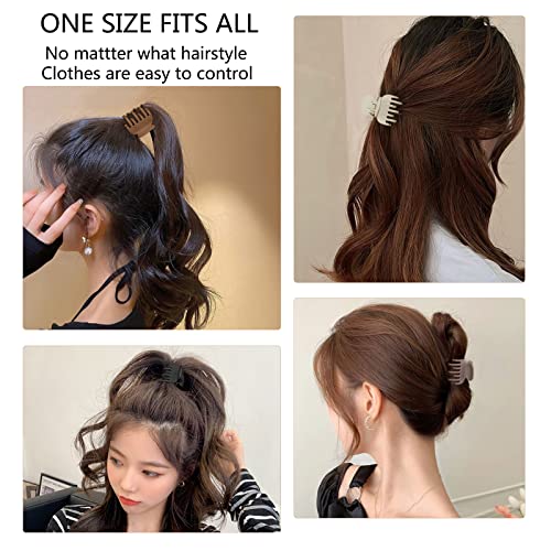 1.6" Matte Small Double Row Teeth Hair Clips for Women Hair Claw Clips | Nonslip Strong Hold Jaw Clamps for Thin, Fine & Thick Hair - color: Neutral Color