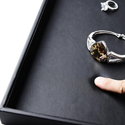 Oirlv Black Leather 24 Grid Jewelry Insert Tray Necklace Pendant Display Tray Jewelry Drawer Organizer（Pack of 1） - style: P017006