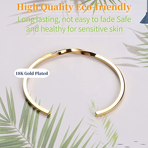 Dorriss Thin Open Cuff Bracelet for Women Adjustable Bangle Jewelry