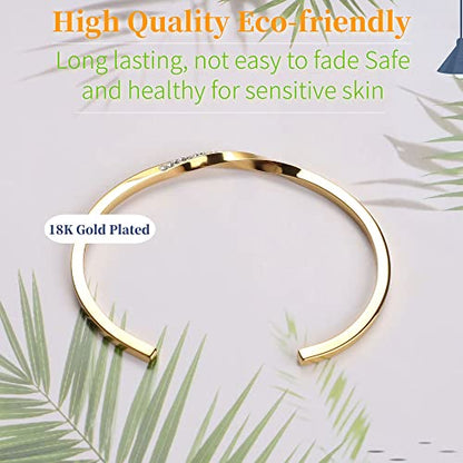 Dorriss Thin Open Cuff Bracelet for Women Adjustable Bangle Jewelry