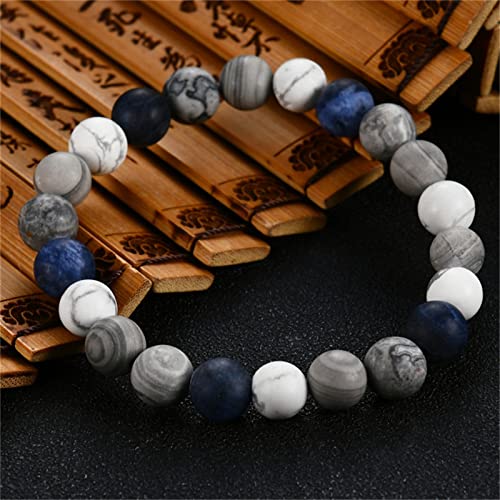 ONLYJUMP Planet Bracelet Solar System Universe Galaxy Bracelet Handmade Natural Stone Bead Bracelet String Adjustable Astronomy Gifts Bangle for Women Men - color: White Bracelet
