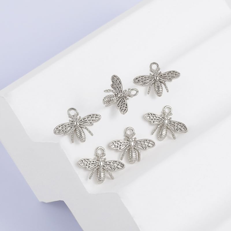 Silver Necklaces for Women Teens, Best Friend Necklace Sister Daughter Gift | Horseshoe Butterfly Swan Wave Evil Eye Necklace Graduation Chritmas Birthday Gifts for Women, Stainless Steel - style: Bee