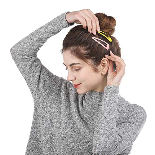 Snap Hair Clips and Hair Claw Clips Set, Funtopia 40 Pcs 7cm / 2.8 Inch Long No Slip Metal Hair Clips and 72 Pcs Small Hair Clips Clamps Plastic Jaw Clips for Thin Hair Thick Hair