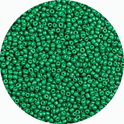 2mm Glass Seed Beads Bulk, Green 12/0 Tiny Round Seed Bead, Small Mini Pony Craft Beads for Bracelet Necklace Wrist Jewelry Making Beading Weaving DIY Crafts Supplies - color: Green