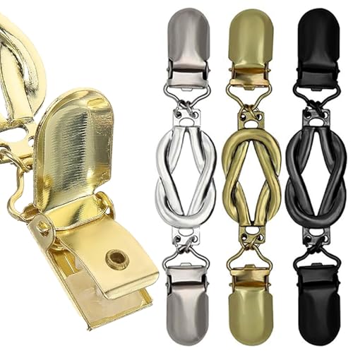3 Pack Vintage Cardigan Clip Set | Decorative Cardigan & Shawl Collar Clips for Women | Metal Dress Back Cinch & Clothing Fastener for a Perfect Fit, Fashion Accessory