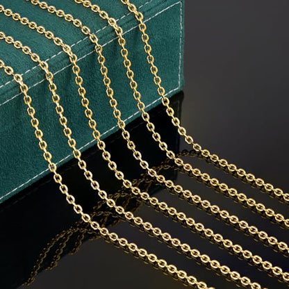 UMAOKANG 16.4 Feet Gold Plated Stainless Steel Chains for Jewelry Making | PVD Gold Plating Cable Jewelry Chain Roll with Jewelry Findings for Necklace Bracelet DIY - color: 1.0 Gold Cable