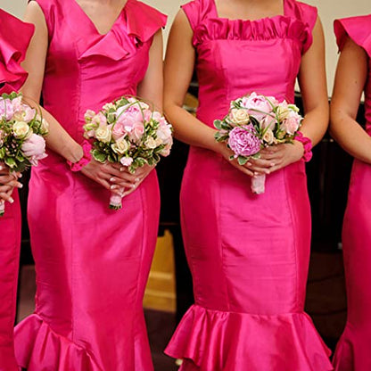 16 Pacs Satin Scrunchies Bridesmaid Proposal Gifts Hair Ties Scrunchies for Women Girls Bachelorette Party Favors(Hot pink) - color: hot pink