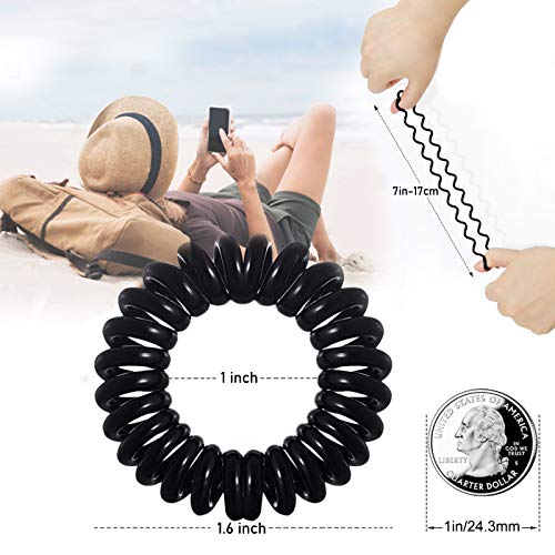Hair Ties, 17 Pack Spiral Coils for Thick and Thin Hair - No Crease Ponytail Holders for Women and Children - color: Basic
