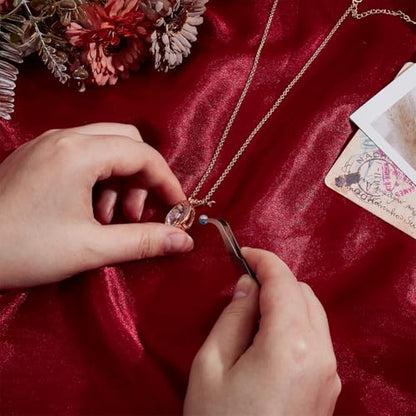 Memory Locket Charm Teardrop DIY Picture Photo Necklace Making Kit Chain Necklace Living Floating Glass Photo Frame Pendant for Women Men Wedding Christmas Jewelry Making - style: Teardrop