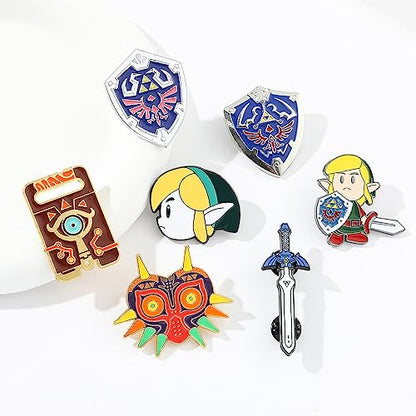 FEIMENG JEWELRY 7Pcs Game Series Enamel Pins Set - Collectible and Stylish Accessories for Fans, Pins for Backpack Bag Hat Clothes