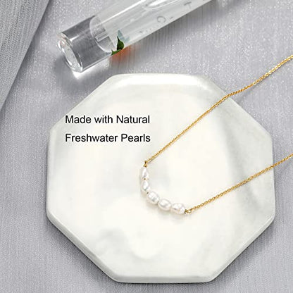 Tewiky Pendant Necklace for Women 14k Gold Plated Chain Choker Necklaces | Dainty Necklaces,Aesthetic Simple Necklace,Jewelry Gifts for Women - color: 5pearl choker gold