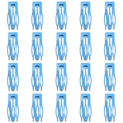 20 Pcs Snap Hair Clips for Women Snap Hair Barrettes Double Grip Hair Clips 3 Prong Clips for Hair Barrettes for Women Girls (Blue) - color: Blue