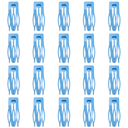 20 Pcs Snap Hair Clips for Women Snap Hair Barrettes Double Grip Hair Clips 3 Prong Clips for Hair Barrettes for Women Girls (Blue) - color: Blue