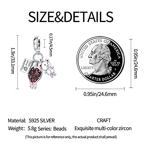 Pandach Animal Charm Bead fits Charms Bracelets for Woman-925 Sterling Silver Dangle Pendant Bead,Jewelry Beads Gifts for Women Bracelet&Necklace - style: Three Piece Charm Bear Bouquet