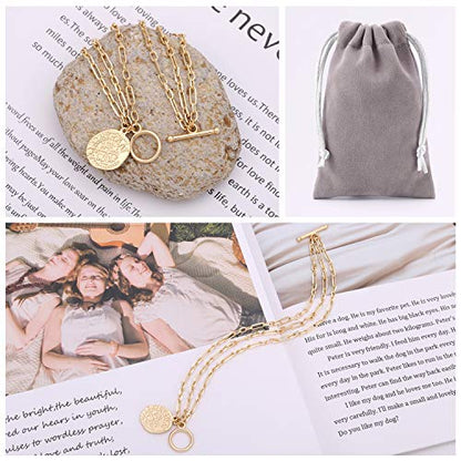 PEARLADA 18k Gold Plated Chain Layerd Bracelet Coin Charm Toggle Bracelet Trendy Cubic Zirconia Jewelry - color: 1. Tripple strand cross