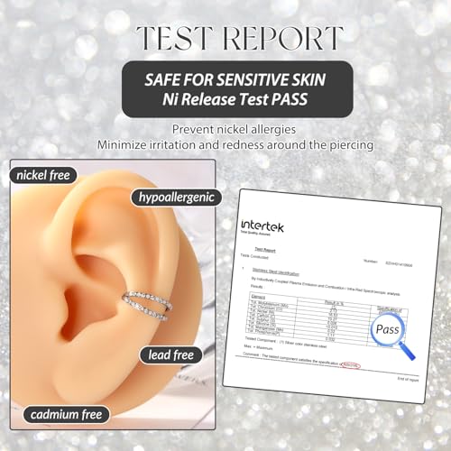 GAGABODY Conch Piercing Double Open Stack with CZ 16 Gauge Hoop Earrings 18g Septum Jewelry 20g Septum Ring Daith Earrings 316L Surgical Steel Lip Rings Helix Rook Cartilage Earrings Hoop - color: Style12:Gold+Double Hoop OPAL&CZ