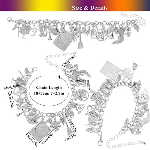 RechicGu Mythology Fairytale Lucky Charms Cuff Bangle Bracelet Cross Leaf Moon Face Celtic Cat - color: Polish Silvery