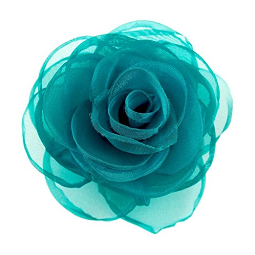 Lovely Rose Flower Hair Clips and Brooches for Women | Floral Pins and Accessories with Green Brooch - color: Green