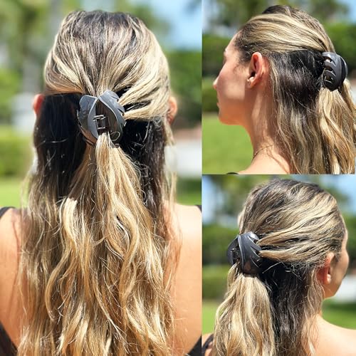 Camila Paris CP3629 French Octopus Hair Clip, 2.5" Small Claw Clips for Thick Hair, Girl Octopus Claw Clip for Women, Strong No-Slip Grip, Wide Jaw Clips for Women, Made in France - color: Grey 2.5"