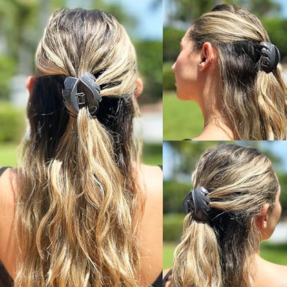 Camila Paris CP3629 French Octopus Hair Clip, 2.5" Small Claw Clips for Thick Hair, Girl Octopus Claw Clip for Women, Strong No-Slip Grip, Wide Jaw Clips for Women, Made in France - color: Grey 2.5"