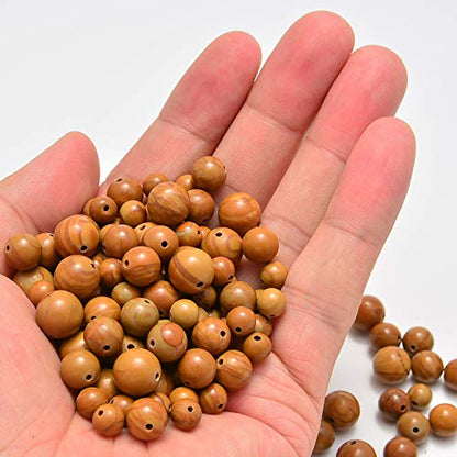 NCB 100pcs 6mm Woodgrain Jasper Loose Beads for Jewelry Making, Natural Semi Precious Beads Round Smooth Gemstones Spacer Beads Charms for Necklaces Bracelets (Woodgrain Jasper, 6mm 100Beads)