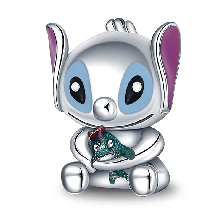 LIGHTDOG 925 Sterling Silver Charms for Bracelets Necklaces Dangle Pendants Beads Charms Fits Pandora Charms Bracelets Jewelry Holidays Gift for Women - style: Stitch Charm