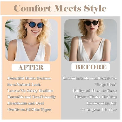 Reusable Nipple Covers with Piercing-Like Jewelry, Invisible Silicone Pasties for Women Nipple Covers for Party - color: Metal Ball