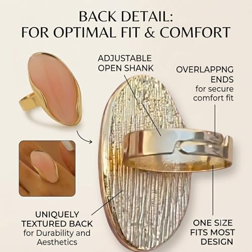 Colorful Chunky Statement Ring for Women Large Oval Acrylic Ring Boho Geometric Finger Ring Summer Beach Jewelry Gifts - color: Pink