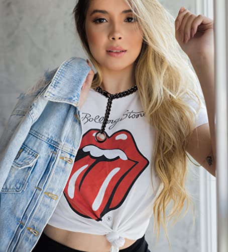 Womens Choker Chain Sexy Stainless Steel Cuban Link Necklace | Hot O Ring Pendant tail,Adjustable,Punk Rock,Sexy Pendant, Easy Choker,No tarnish,Punk Rock Hiphop - color: Balck