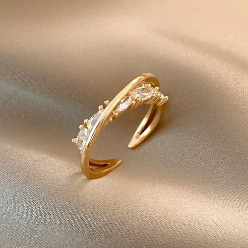 1 Piece Gold Colombian Crystal Adjustable Open Ring, Boho Style for Parties, Weddings, Casual Wear & Gift for Women