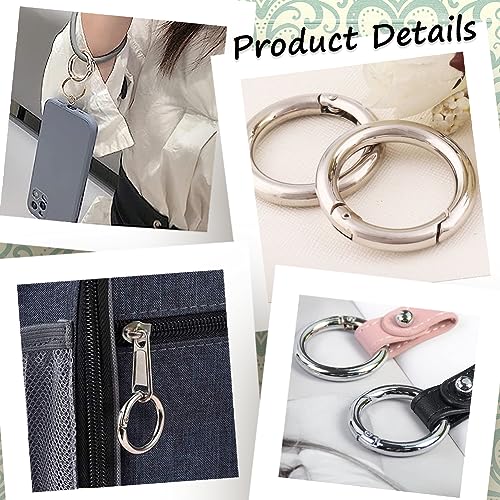 SUNNYCLUE 1 Box 32Pcs 4 Sizes Large Key Rings Key Ring Clips Trigger Round Snap Buckle Spring Keyring Buckle Round Carabiner Spring Keychain Key Ring Clips for Making Keyrings Bags Purse DIY - color: 1 Box 32Pcs Alloy O Rings 4 Sizes