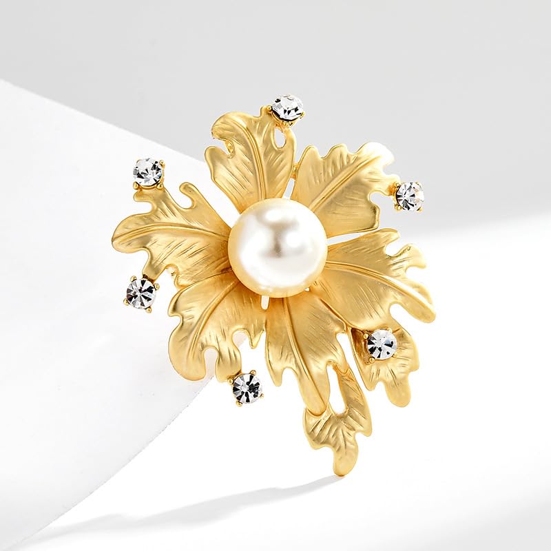 Brooches and Pins for Women Elegant Flower Pearl Brooches Costume Broches Jewelry Lady Christmas Pin for Women - style: GD-2420