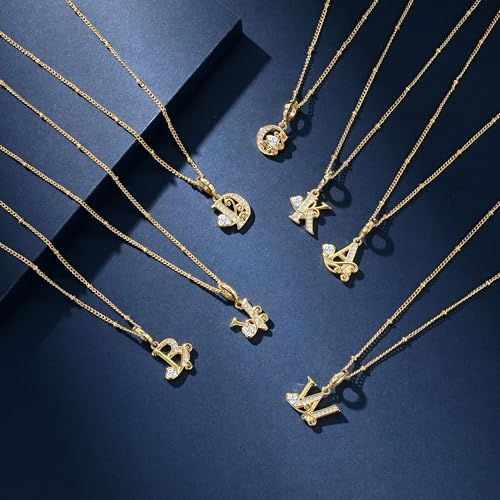 TIZU Initial Necklaces for Women - Dainty 14K Gold Plated Letter Pendant Trendy Personalized Initial A-Z Necklaces Jewelry Gift - color: Gold-C
