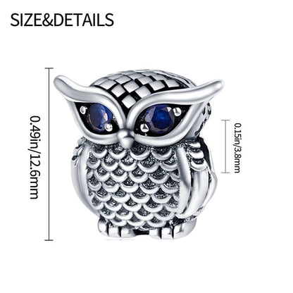 925 Sterling Silver Charms for Bracelets and Necklaces Beads Charms Jewelry Gift for Women - color: Owl Charm