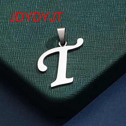 Stainless Steel Initial Letter Connector Charms Alphabet Pendant Diy Craft for Jewelry Making Necklaces Bracelets Keychain - color: Stainless Steel T