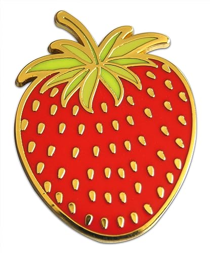 Novel Merk Fruit Lemon, Strawberry, or Orange Appreciation Lapel Pin, Hat Pin & Tie Tack Set with Clutch Back - style: 3-Strawberry