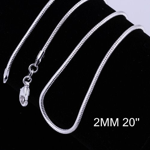 Yuren 3 Pieces 925 Sterling Silver 2mm Snake Chain Necklace Jewelry Jewelry For Men And Women(16-24 Inch) - size: 22. inch
