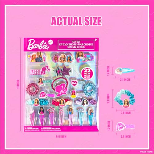 Barbie Hair Accessories Set with Hair Clips, Bows & Scrunchies - color: Barbie