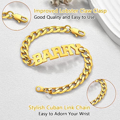PROSTEEL Bracelets for Men, Figaro/Cuban Mens Bracelet, Silver/Gold/Black | 6/9/13mm Width, 7.5/8.3/9" Length, Stainless Steel Mens Bracelet, Durable & Non Tarnish, Chunky Jewelry with Gift Box - style: H 6mm-Cuban-Gold-Custom