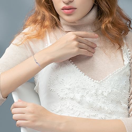 925 Sterling Silver Bohemia Hawaiian Beach Mermaid Floral Bracelet Birthday Graduation Gifts for Women with Gifts Box - style: 10B-Mermaid（Purple）