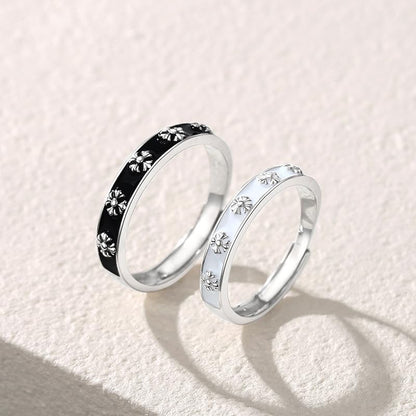 Matching Promise Rings for Couples 925 Silver Plated Engagement Wedding Ring Open Band Sets for Him and Her Cubic Zirconia Crystal Jewelry Gift for Girlfriend Boyfriend Size Adjustable